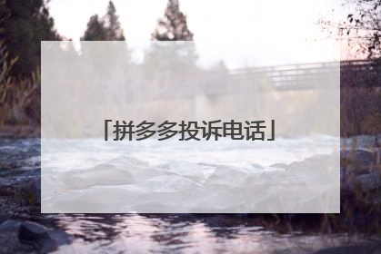 拼多多投诉电话