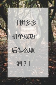 拼多多拼单成功后怎么取消?
