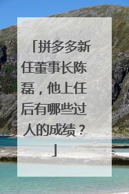 拼多多新任董事长陈磊，他上任后有哪些过人的成绩？