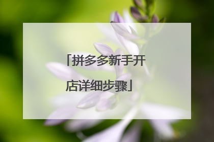 拼多多新手开店详细步骤