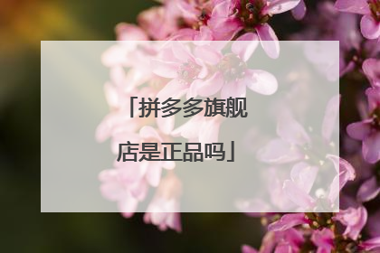 拼多多旗舰店是正品吗