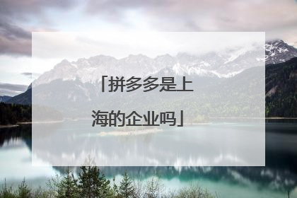 拼多多是上海的企业吗