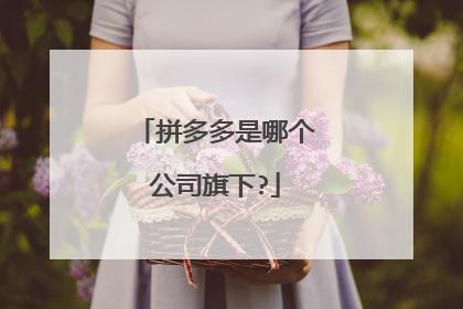 拼多多是哪个公司旗下?