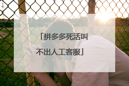 拼多多死活叫不出人工客服