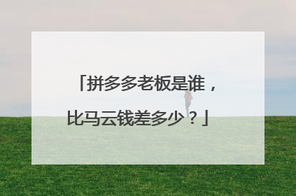 拼多多老板是谁,比马云钱差多少?