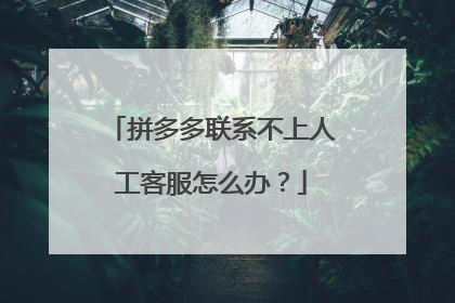 拼多多联系不上人工客服怎么办？