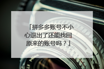 拼多多账号不小心退出了还能找回原来的账号吗?