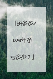 拼多多2020年净亏多少?