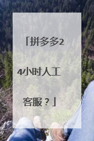 拼多多24小时人工客服?