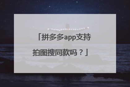 拼多多app支持拍图搜同款吗?