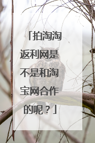 拍淘淘返利网是不是和淘宝网合作的呢?