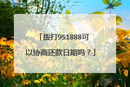 拨打951888可以协商还款日期吗?