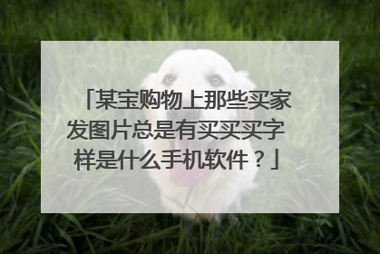 某宝购物上那些买家发图片总是有买买买字样是什么手机软件?