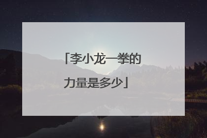 李小龙一拳的力量是多少