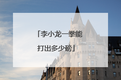 李小龙一拳能打出多少磅