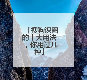 搜狗识图的十大用法,你用过几种