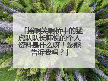 摇啊笑啊桥中的猛虎队队长韩悦的个人资料是什么呀!您能告诉我吗?