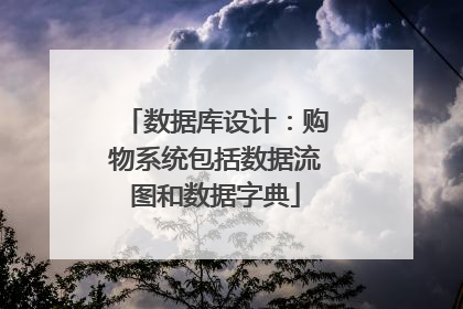 数据库设计：购物系统包括数据流图和数据字典