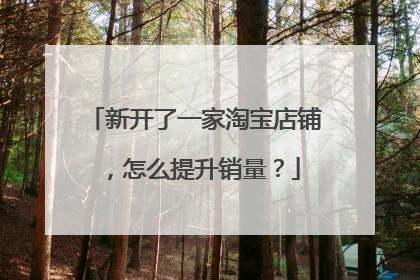 新开了一家淘宝店铺,怎么提升销量?