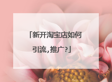 新开淘宝店如何引流,推广?
