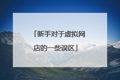 新手对于虚拟网店的一些误区