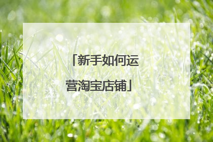 新手如何运营淘宝店铺