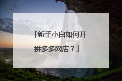 新手小白如何开拼多多网店?