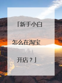 新手小白怎么在淘宝开店?