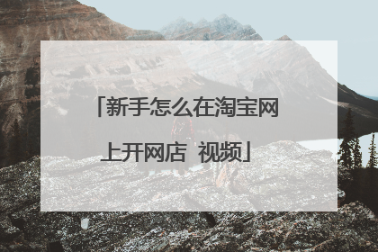 新手怎么在淘宝网上开网店 视频