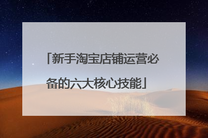 新手淘宝店铺运营必备的六大核心技能