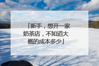 新手,想开一家奶茶店,不知道大概的成本多少