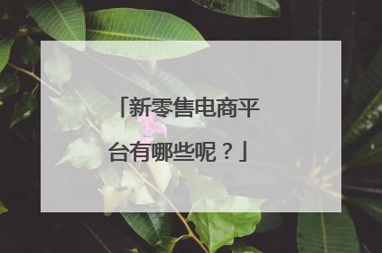 新零售电商平台有哪些呢?