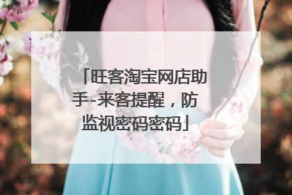 旺客淘宝网店助手-来客提醒,防监视密码密码