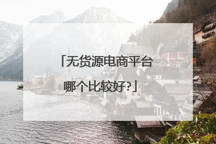 无货源电商平台哪个比较好?