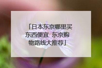 日本东京哪里买东西便宜 东京购物路线大推荐
