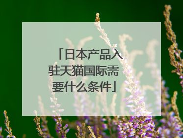 日本产品入驻天猫国际需要什么条件