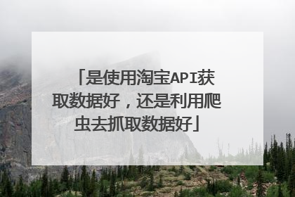 是使用淘宝API获取数据好,还是利用爬虫去抓取数据好