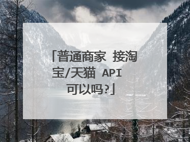 普通商家 接淘宝/天猫 API 可以吗?