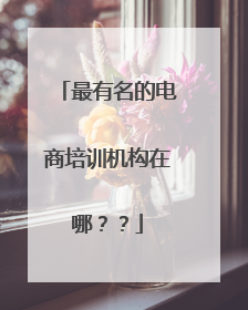 最有名的电商培训机构在哪？？