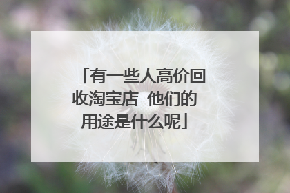 有一些人高价回收淘宝店 他们的用途是什么呢