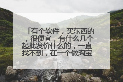 有个软件,买东西的,很便宜,有什么几个起批发价什么的,一直找不到,在一个做淘宝的朋友手机上看到的