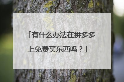 有什么办法在拼多多上免费买东西吗?