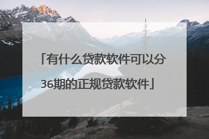 有什么贷款软件可以分36期的正规贷款软件