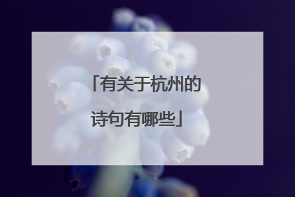有关于杭州的诗句有哪些