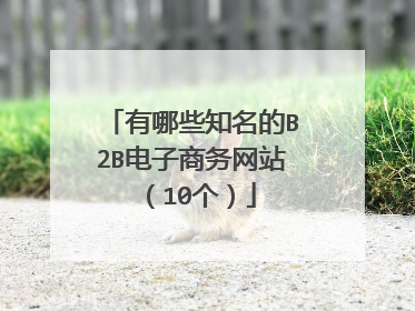 有哪些知名的B2B电子商务网站(10个)