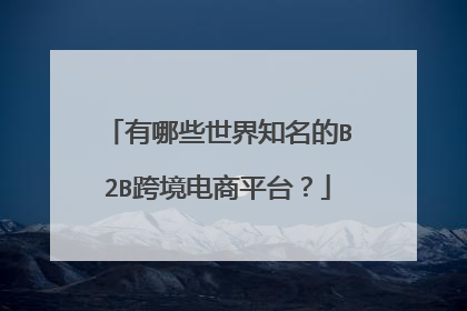有哪些世界知名的B2B跨境电商平台？