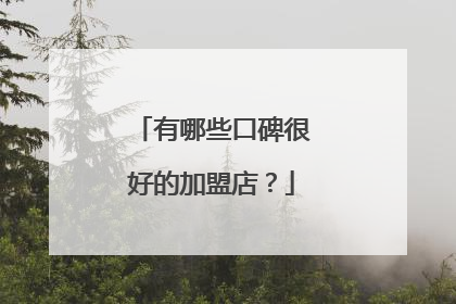 有哪些口碑很好的加盟店?