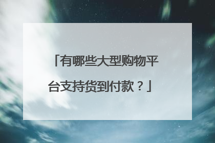 有哪些大型购物平台支持货到付款?