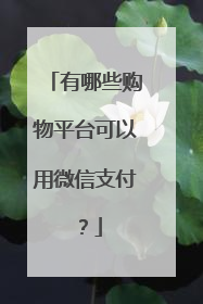 有哪些购物平台可以用微信支付？