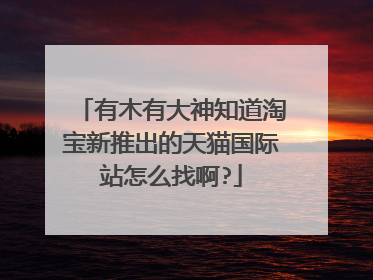 有木有大神知道淘宝新推出的天猫国际站怎么找啊?